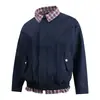 Jaqueta Harrington Patchwork Xadrez Retro Americana Peça Falsa Dupla Lapela para Homens e Mulheres, Casaco Versátil Casual Solto Marca Tendência