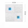 Azulejo de Pared de Espuma Texturizada CTZS Multicolor Cuadrado con Relieve Pegatina de Pared Estilo Rococó Suave de Lujo Autoadhesivo Absorbente de Sonido Anti-Impacto Para Renovación de Pared de Fondo de Dormitorio Salón 35x35cm