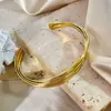 Pulseira Transfronteiriça de Aço Titânio para Mulheres com Diamantes Que Não Desbota, Zircônia Banhada a Ouro Real, Pulseira de Aço Inoxidável de Alta Qualidade, Simples e Versátil