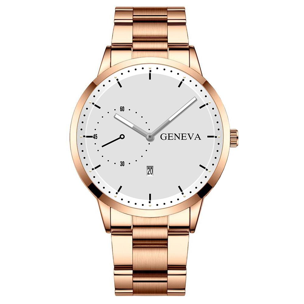 玫瑰金钢带白面