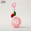 Llavero Creativo de Peluche de Rollo Suizo Lindo Dibujo Animado Comida Artificial Corazón de Chica Colgante para Bolso Regalo Pequeño