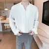 Camisa de manga larga para hombre, nueva camisa de verano, fina y moderna, de marca, color negro, 2022