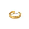 Tendencia Nueva Transfronteriza Anillo Ancho de Acero Inoxidable con Textura Geométrica para Hombres y Mujeres Irregular Acero de Titanio Anillo de Lujo de Gama Alta