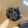 Boina de lentejuelas coloridas para otoño e invierno, nueva moda para mujer, gorro octogonal de calle que combina con todo, gorro de pintor de moda coreana, gorro de boina