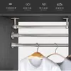 Barra para Secar Ropa Extra Gruesa Tubo Redondo de Acero Inoxidable 304 Tendedero de Balcón Barra para Ropa Armario Armario Barra para Colgar Ropa Venta al por Mayor de Fábrica