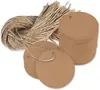 Etiquetas Kraft en Blanco para Regalo con Cordel Festividad Navideña Cumpleaños Boda Fiesta Envoltura de Regalos Etiquetas Colgantes con Lámina Dorada Decoraciones