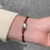 Explosões Namorada Hellokitty Hello Kitty Morango Cristal Par Pulseira de Mão Corda Vermelha e Preta Pulseira para Presente de Aniversário da Namorada