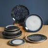 Louça estilo japonês esmalte de forno prato de cerâmica prato redondo prato para salada bife prato para sobremesa prato raso atacado comercial