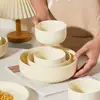 Cuencos y Platos Estilo Crema para Uso Doméstico Modelo Nuevo 2025 Cuencos para Arroz, Palillos, Cuencos, Platos, Vajilla para Mudarse a una Casa Nueva, Regalo DIY de Inauguración de Casa