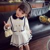 Traje para niños 2024 otoño nuevo popular en línea estilo coreano estilo académico falda conjunto de dos piezas