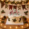 Navidad Vintage Cumpleaños Pancarta de Tirar Fiesta Banner de Letras Decoración Colgante en Espiral Decoraciones para Cupcakes