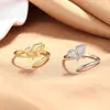 Anillo de mariposa estilo coreano, moda nicho de alta gama y elegante anillo ajustable para el dedo índice para mujer, joyería apilable al por mayor