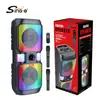 Altavoz Bluetooth Cuadrado de Alto Volumen para Exteriores Sing-E Zqs8268 Doble de 8 pulgadas con Micrófono para Eventos