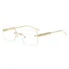 Nuevas gafas de sol de moda sin montura, unisex, versátiles, elegantes y adecuadas para entornos de negocios, que ofrecen protección solar y protección UV.