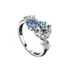 Anillo de Compromiso de Moissanita de 1.5 Quilates de Moda Nueva de Amazon para Mujer Anillo de Plata de Ley S925 de Lujo Ligero para Mujer