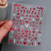 Adesivo de Unha Love para Dia dos Namorados Adesivo Impermeável para Arte de Unha Decalque Decorativo Romântico para Unha de Menina para o Dia dos Namorados