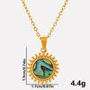 304 aço inoxidável pingente de sol incrustado colar de concha branca natural design avançado pingente de concha de abalone colar de jóias faça você mesmo
