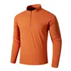 Camiseta de manga larga para hombre, nuevo modelo de otoño, cuello alto, media cremallera, capa base de punto para el trabajo al aire libre y el desplazamiento, top deportivo para mujer