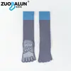 Calcetines de Yoga de Cinco Dedos Zobaren Algodón Puro Calcetines Largos de Pilates Silicona Antideslizantes Calcetines de Baja Presión para Pantorrillas Calcetines de Baile Venta al por Mayor