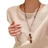 Nuevo collar con colgante estilo Zen chino, decoración de collar largo étnico bohemio para vacaciones en la playa