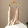 Camiseta sin mangas de punto fina 100% cachemir puro para mujer, cuenta 80, capa interior, holgada, casual, versátil