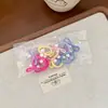 Joyería Coreana Niños Banda de Goma Plateada con Lazo Banda para el Cabello Anillo para el Pulgar de Perla Diadema Trenzada Cuerda para el Cabello de Bebé