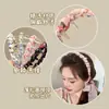 Faixa de Cabeça Floral Dentada Doce para Mulheres, Uso Diário ao Ar Livre, Faixa de Cabelo com Fita Superior de Caveira Alta, Prendedor de Cabelo Integrado, Acessório de Cabelo