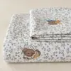 Grado A Ins Cartoon Oso Pequeño Amigable con la Piel Lavable Algodón Sábana para Cama Habitación Individual Hogar Dormitorio Ropa de Cama Sábana Doble