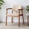 Sillón de Madera Maciza Nórdico Sofá Individual Silla de Escritorio para el Hogar Respaldo Cómodo Silla para Ancianos Silla de Mesa de Centro de Ocio para Alojamiento