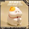 Luz de noche de gato glotón para dormitorio, carga USB, luz para dormir, temporización, lámpara de noche colorida, adornos creativos para escritorio