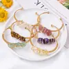 Pulsera de seda de piedra de cristal natural transfronteriza pulsera chapada en oro pulsera de mineral irregular de bobinado pulsera al por mayor