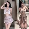 Conny Qqny Estilo Japonés Uniforme Jk Estilo Preppy Traje Tentación Falda Cuadros Dulce Atuendo de Estudiante Traje de Juego de Rol