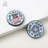 25mm Liga Redonda Dupla Face Flor Gota de Óleo Furo Reto Contas Acessórios DIY Contas para Corrente de Celular Acessórios de Joias DIY