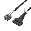 Cable Adaptador de Cabezal de Pines de 9 Pines Hembra a 20 Pines Macho para Placa Base de Computadora USB 2.0 a USB 3.0