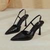 Sapatos de Salto Alto Apontados Vermelhos Salto Agulha 9cm Tira de Uma Palavra Sexy Novo Estilo 2025 Sandálias de Bico Fechado tamanhos grandes Sapatos Vazados Atrás