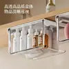 Caixa de armazenamento tipo gaveta multifuncional transfronteiriça, organizador cosmético transparente para cotonetes e esponjas de maquiagem, design para montagem na parede sem furar