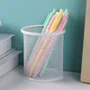 2026 Nuevo Estilo Estilo Ins Portalápices de Malla de Hierro Estudiante Oficina Escritorio Cuadrado Redondo Caja de Almacenamiento Multifuncional