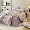 Nuevo juego de ropa de cama de 4 piezas de grado A para 2026, 100% algodón, estampado digital, cepillado, para uso doméstico, algodón puro suave y grueso