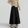 Falda de Lana Vintage para Mujer 2026 Nueva de Cintura Alta Adelgazante Acampanada Larga con Textura Plisada y Elegante Diseño de Paraguas A14167