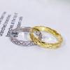 Europeu e Americano-estilo simples banhado a ouro Casal Plain Ring ins Trendy Rhomboid Ring