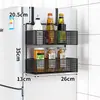 Prateleira de armazenamento lateral para geladeira de cozinha, montada na parede, multifuncional, multicamadas, para armazenar temperos e filme plástico