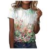 2024 Europeu e Americano ebay Novo Gola Redonda Estampado 3D Manga Curta Pulôver Solto Feminino plus size Camiseta de Manga Curta