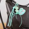 Corazón Girly Corazón Rosa Cuadros Encaje con Estrella Bolso Funda para Teléfono Móvil Colgante Celebridad de Internet Nicho Cadena para Colgar Llavero Femenino