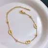 Moda Pulsera de Acero de Titanio Círculo Completo Nariz de Cerdo Elegante Lujo Ligero Nicho Diseño de Gama Alta Versátil Estilo Ins para Pareja