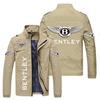 Jaqueta Nova Masculina Tamanho Grande Europeia e Americana 2024 com Estampa de Logo de Carro Cardigan com Zíper Masculino Jaqueta Fashionável com Gola Alta