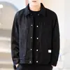 Chaqueta tie-dye de estampado integral para hombre con cuello de solapa, nuevo estilo de otoño, abrigo casual holgado de pana