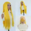Peruca feminina de cabelo longo liso com repartição central, moda transfronteiriça europeia e americana da Amazon, fibra sintética de alta temperatura, atacado do fabricante, peruca de cabeça inteira