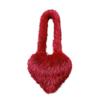 Bolso bandolera de amor europeo y americano de imitación de piel de mapache Bolso de felpa Bolso de hombro con forma de corazón