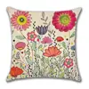 Funda de Almohada Floral Pintura al Óleo Serie Acuarela Funda para Cojín de Sofá de Sala de Estar Venta Caliente Transfronteriza de Amazon