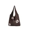 Bolsa de Compras Versátil de Grande Capacidade, Bolsa Simples de Palha, Bolsa de Tricô, Bolsa de Ombro Feminina de Malha Vazada Transfronteiriça, Verão